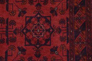 handmade Tribal Biljik Khal Mohammadi Red Blue Hand Knotted RECTANGLE 100% WOOL area rug 3x5