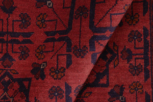 handmade Tribal Biljik Khal Mohammadi Red Blue Hand Knotted RECTANGLE 100% WOOL area rug 3x5