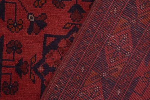 handmade Tribal Biljik Khal Mohammadi Red Blue Hand Knotted RECTANGLE 100% WOOL area rug 3x5