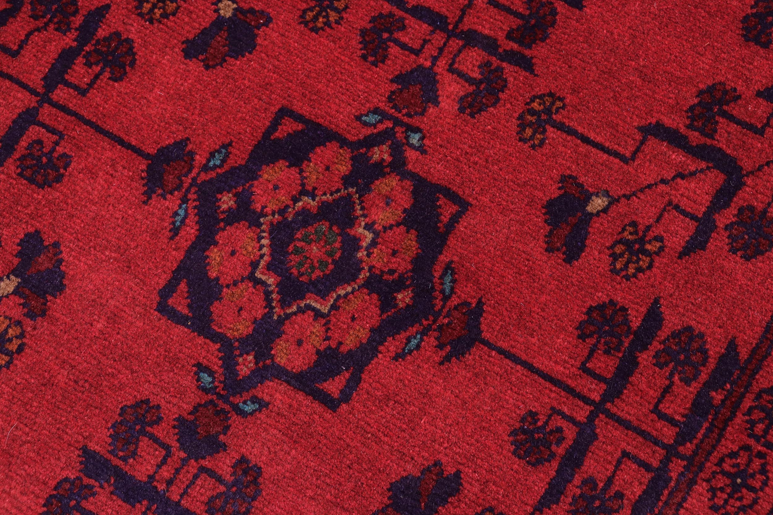 handmade Tribal Biljik Khal Mohammadi Red Blue Hand Knotted RECTANGLE 100% WOOL area rug 3x4