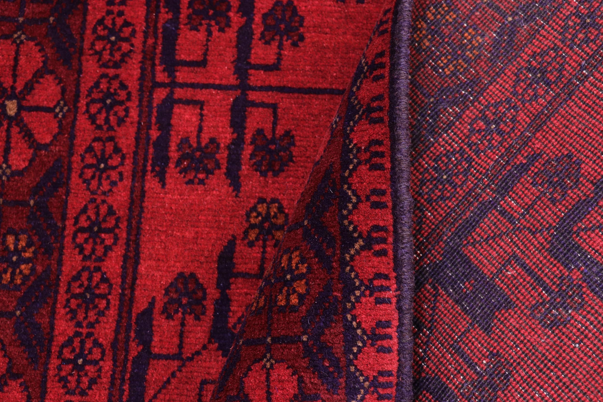 handmade Tribal Biljik Khal Mohammadi Red Blue Hand Knotted RECTANGLE 100% WOOL area rug 3x4