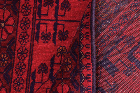 handmade Tribal Biljik Khal Mohammadi Red Blue Hand Knotted RECTANGLE 100% WOOL area rug 3x4