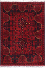 handmade Tribal Biljik Khal Mohammadi Red Blue Hand Knotted RECTANGLE 100% WOOL area rug 3x4