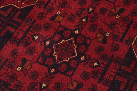 handmade Tribal Biljik Khal Mohammadi Red Blue Hand Knotted RECTANGLE 100% WOOL area rug 3x4