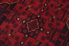 handmade Tribal Biljik Khal Mohammadi Red Blue Hand Knotted RECTANGLE 100% WOOL area rug 3x4