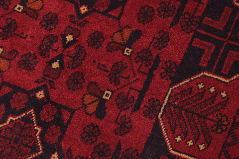 handmade Tribal Biljik Khal Mohammadi Red Blue Hand Knotted RECTANGLE 100% WOOL area rug 3x4