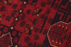 handmade Tribal Biljik Khal Mohammadi Red Blue Hand Knotted RECTANGLE 100% WOOL area rug 3x4