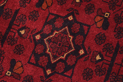 handmade Tribal Biljik Khal Mohammadi Red Blue Hand Knotted RECTANGLE 100% WOOL area rug 3x4