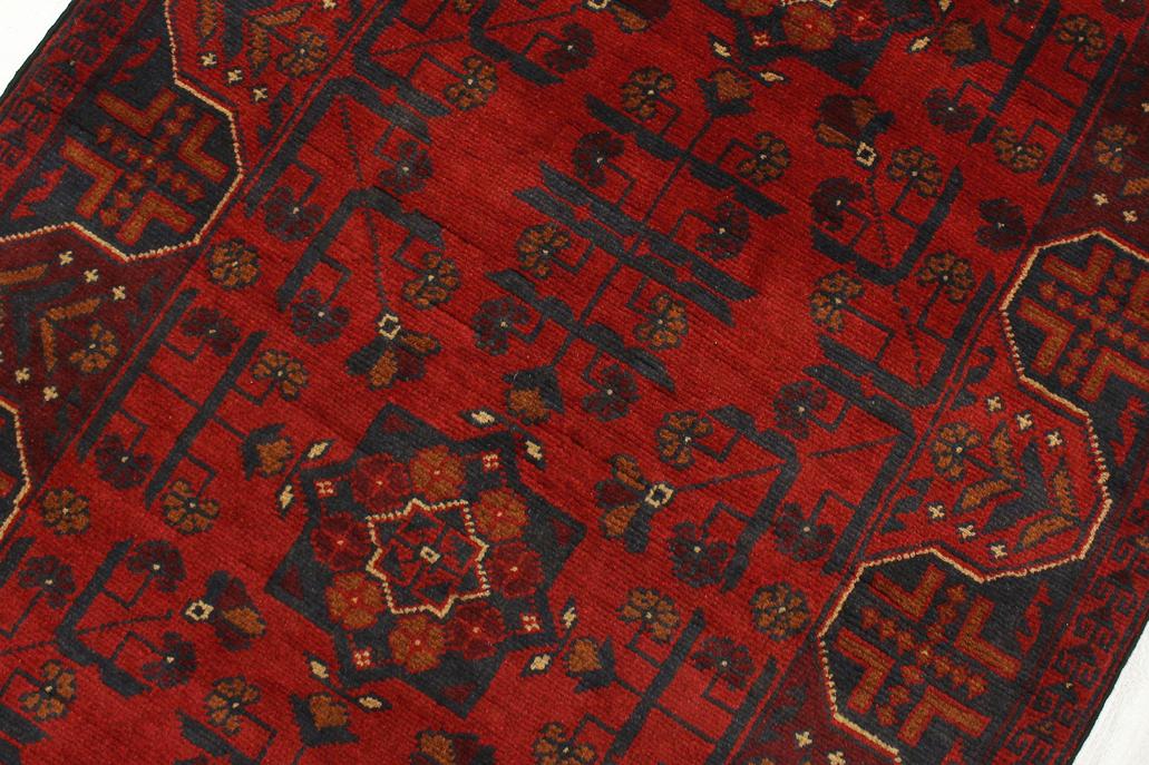 handmade Tribal Biljik Khal Mohammadi Red Blue Hand Knotted RUNNER 100% WOOL Runner 3x9