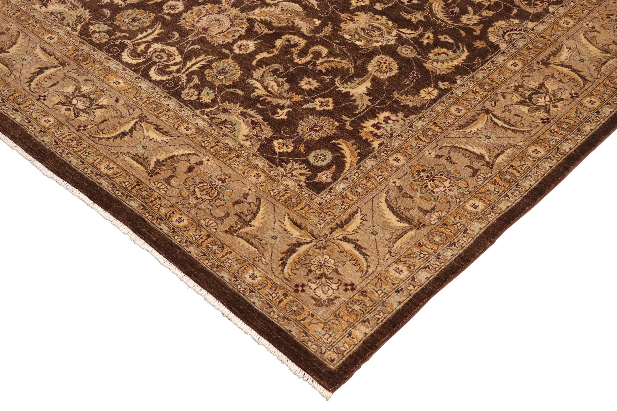 handmade Traditional Kafkaz Brown Beige Hand Knotted RECTANGLE 100% WOOL area rug 10x13