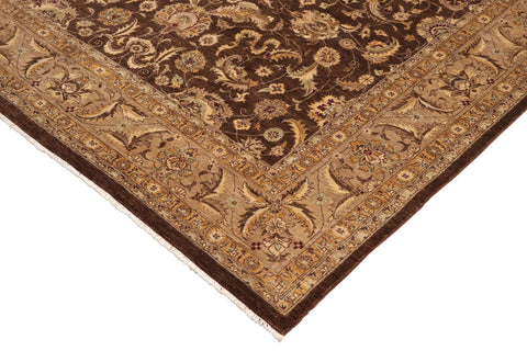 handmade Traditional Kafkaz Brown Beige Hand Knotted RECTANGLE 100% WOOL area rug 10x13
