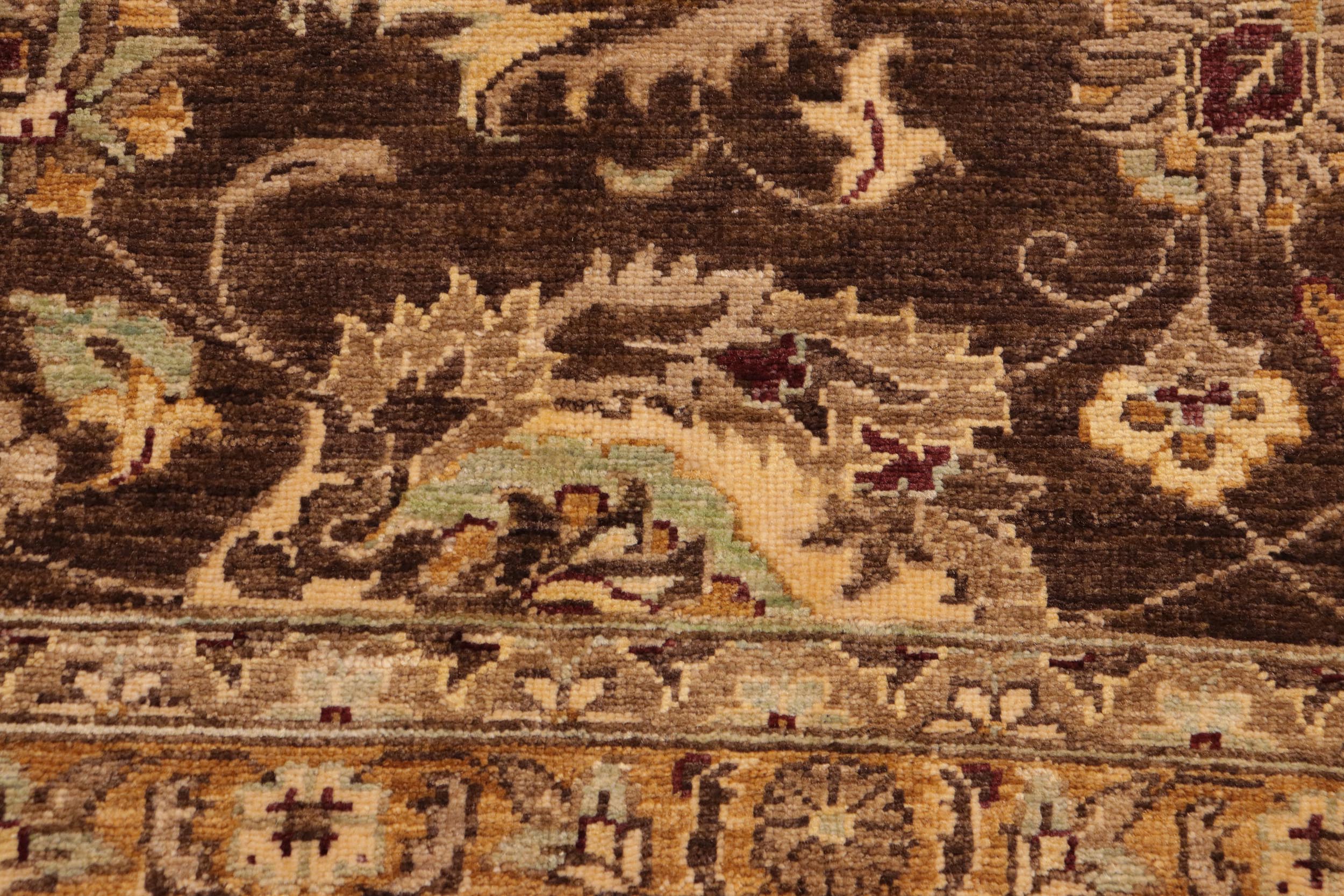 handmade Traditional Kafkaz Brown Beige Hand Knotted RECTANGLE 100% WOOL area rug 10x13