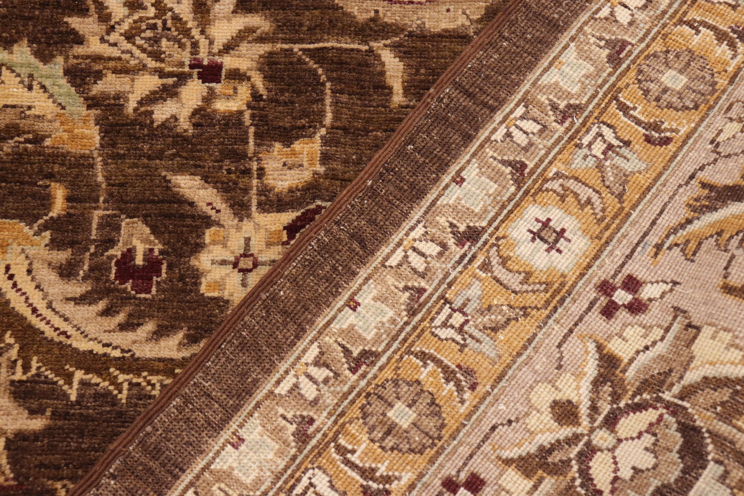 handmade Traditional Kafkaz Brown Beige Hand Knotted RECTANGLE 100% WOOL area rug 10x13