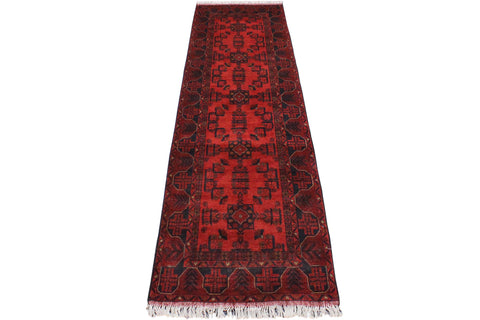 handmade Tribal Biljik Khal Mohammadi Red Blue Hand Knotted RUNNER 100% WOOL Runner 3x9