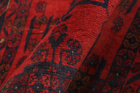 handmade Tribal Biljik Khal Mohammadi Red Blue Hand Knotted RUNNER 100% WOOL Runner 3x9