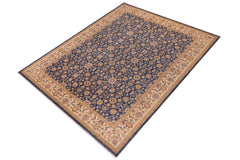 handmade Transitional Kafkaz Blue Beige Hand Knotted RECTANGLE 100% WOOL area rug 9 x 12