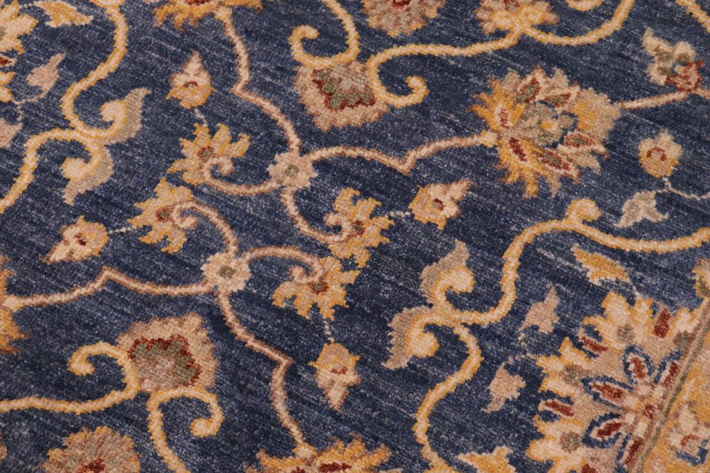 handmade Transitional Kafkaz Blue Beige Hand Knotted RECTANGLE 100% WOOL area rug 9 x 12