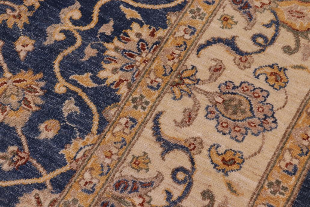 handmade Transitional Kafkaz Blue Beige Hand Knotted RECTANGLE 100% WOOL area rug 9 x 12