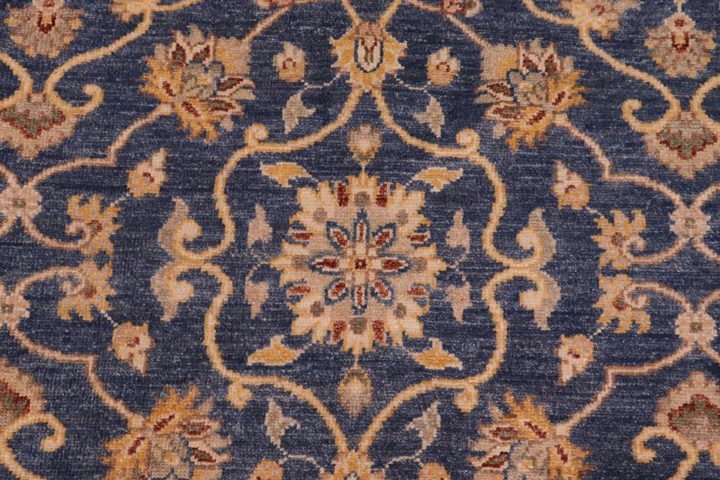 handmade Transitional Kafkaz Blue Beige Hand Knotted RECTANGLE 100% WOOL area rug 9 x 12