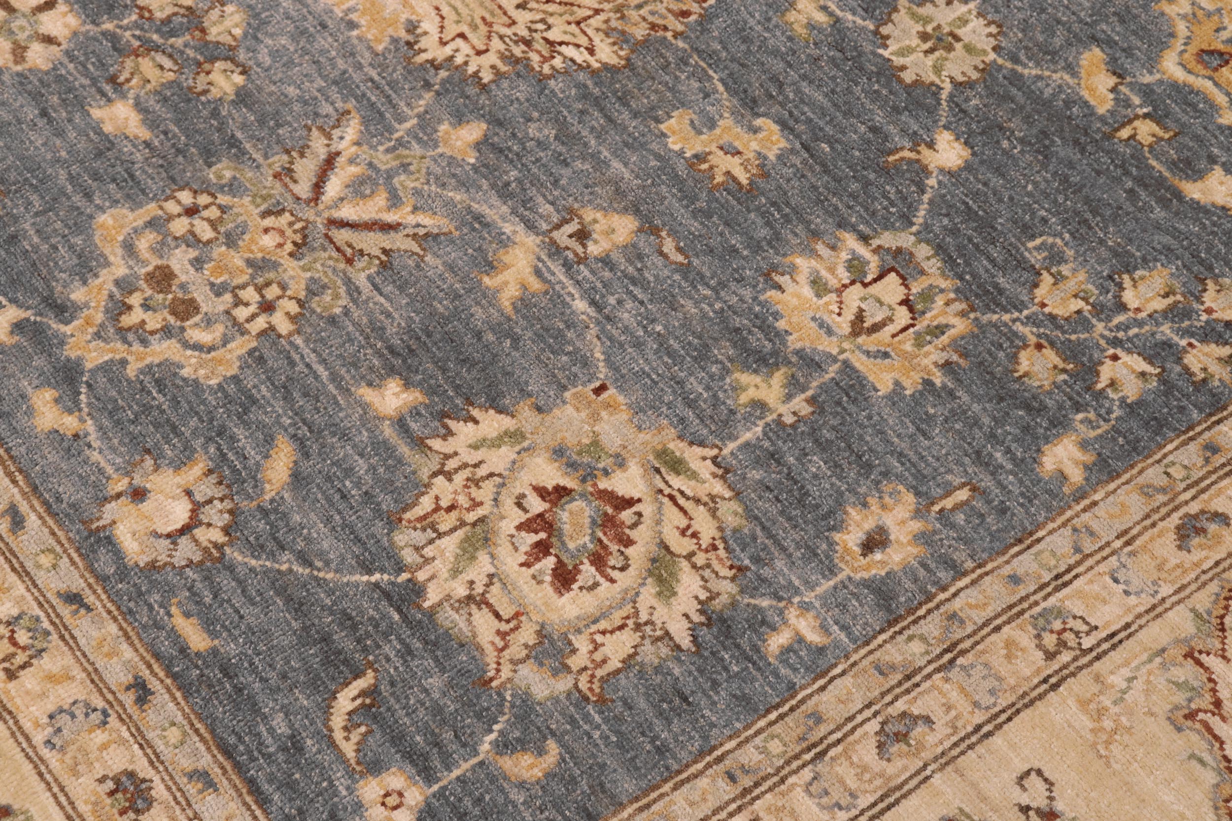 handmade Traditional Kafkaz Blue Gray Hand Knotted RECTANGLE 100% WOOL area rug 9x12