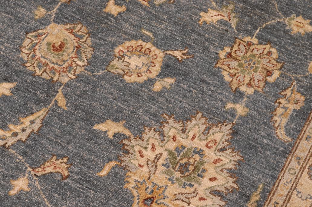 handmade Traditional Kafkaz Blue Gray Hand Knotted RECTANGLE 100% WOOL area rug 9 x 12