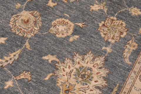 handmade Traditional Kafkaz Blue Gray Hand Knotted RECTANGLE 100% WOOL area rug 9x12