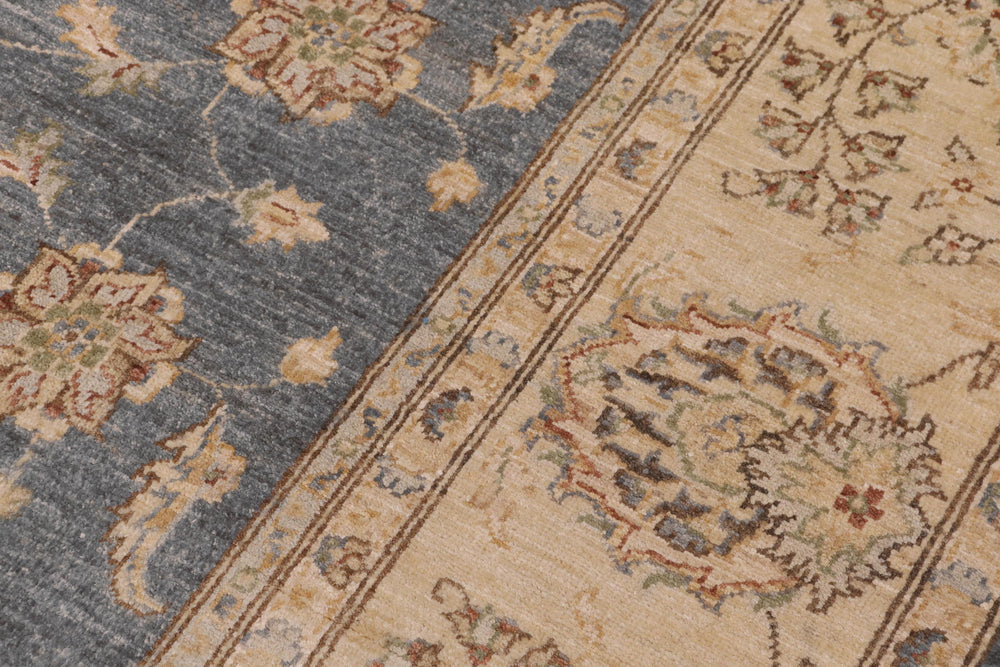 handmade Traditional Kafkaz Blue Gray Hand Knotted RECTANGLE 100% WOOL area rug 9x12