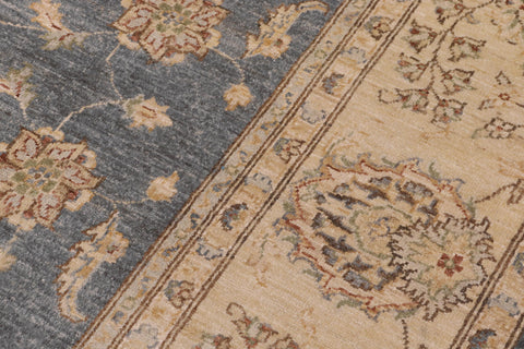 handmade Traditional Kafkaz Blue Gray Hand Knotted RECTANGLE 100% WOOL area rug 9x12