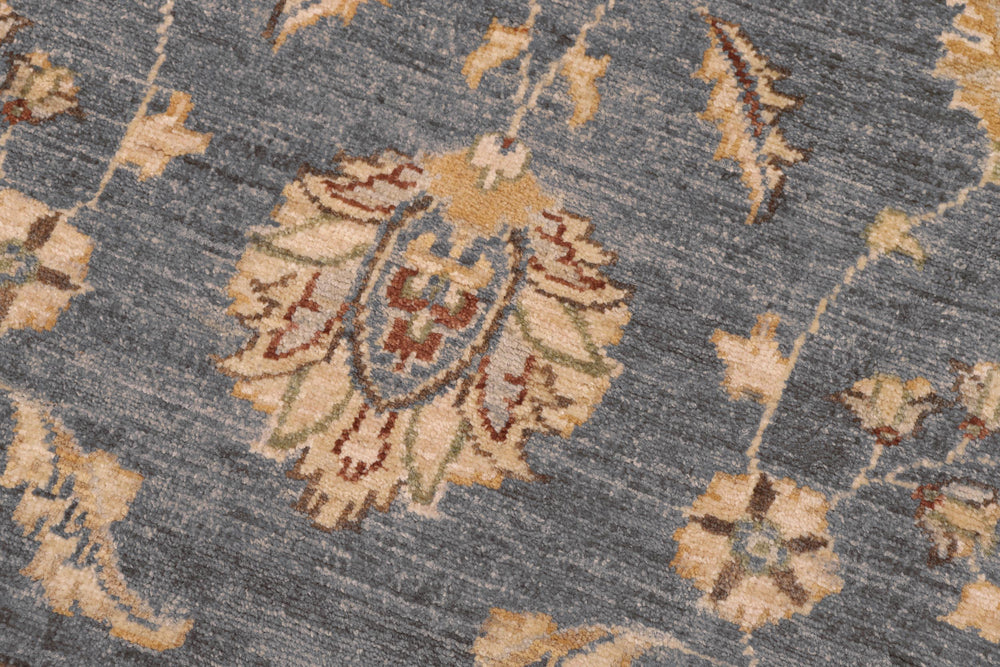 handmade Traditional Kafkaz Blue Gray Hand Knotted RECTANGLE 100% WOOL area rug 9x12