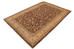 handmade Traditional Kafkaz Brown Tan Hand Knotted RECTANGLE 100% WOOL area rug 10 x 14