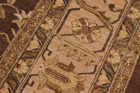 handmade Traditional Kafkaz Brown Tan Hand Knotted RECTANGLE 100% WOOL area rug 10x14