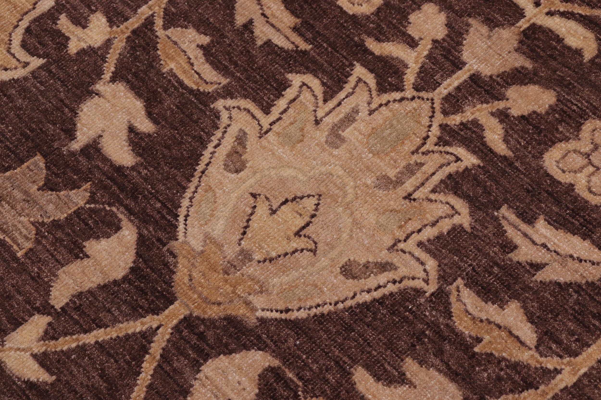 handmade Traditional Kafkaz Brown Gold Hand Knotted RECTANGLE 100% WOOL area rug 10x14