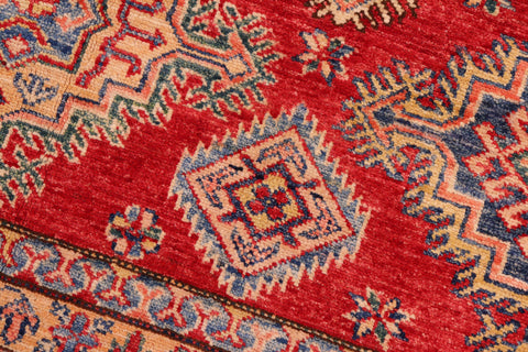 handmade Geometric Super Kazak Red Beige Hand Knotted RECTANGLE 100% WOOL area rug 8' x 10'