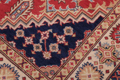 handmade Geometric Kazak Red Beige Hand Knotted RECTANGLE 100% WOOL area rug 6' x 8'