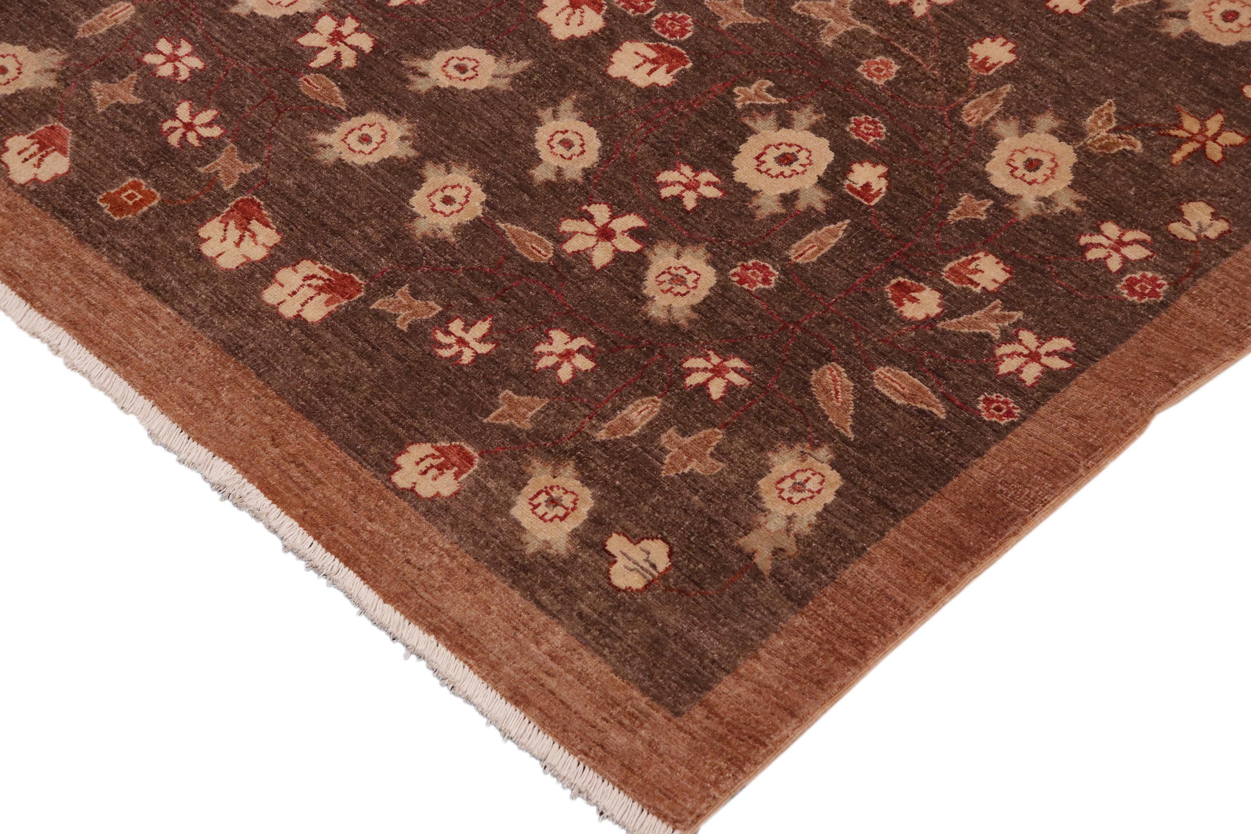 handmade Modern Kafkaz Brown Rust Hand Knotted RECTANGLE 100% WOOL area rug 10' x 14'