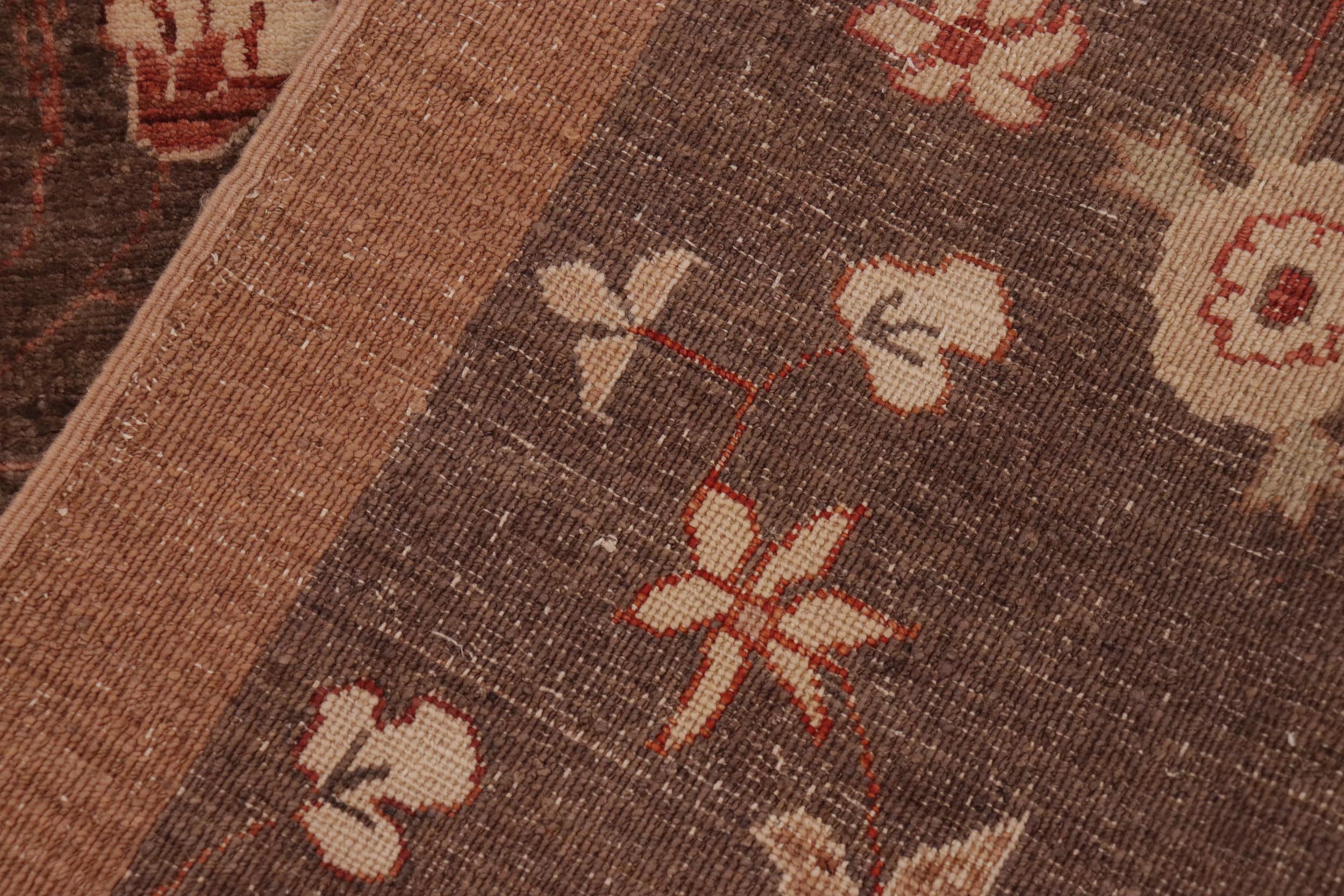handmade Modern Kafkaz Brown Rust Hand Knotted RECTANGLE 100% WOOL area rug 10' x 14'