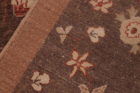 handmade Modern Kafkaz Brown Rust Hand Knotted RECTANGLE 100% WOOL area rug 10' x 14'