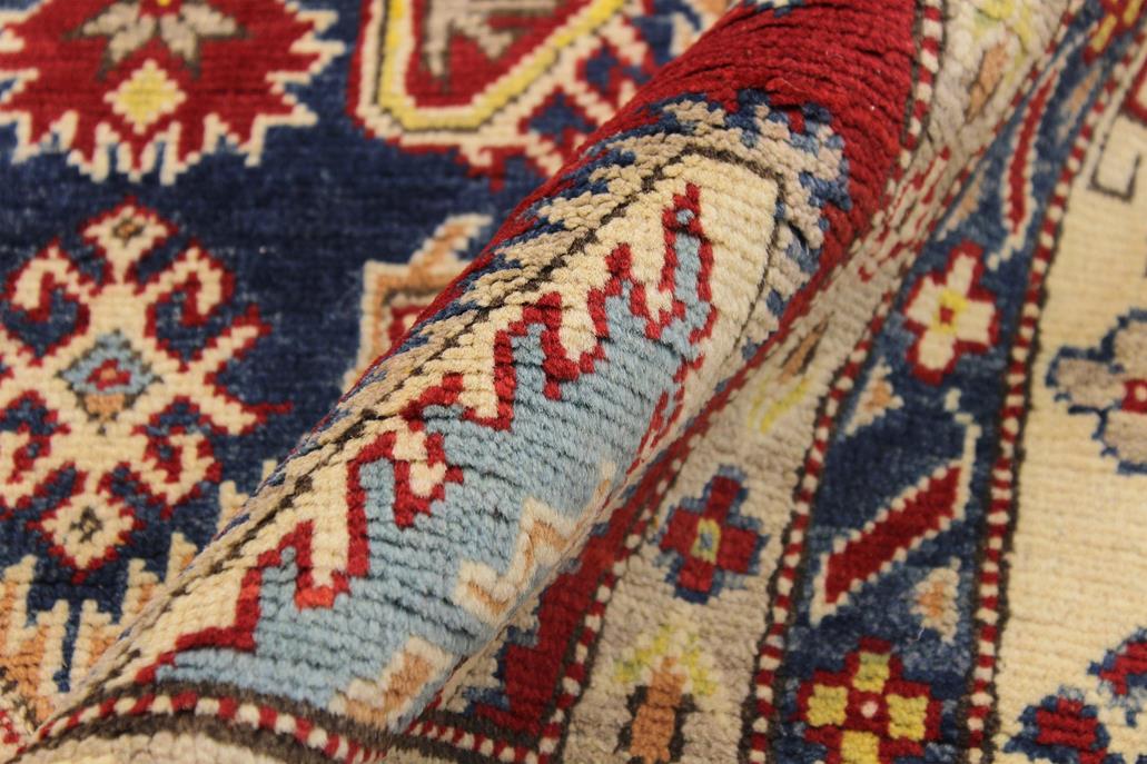 handmade Geometric Kazak Red Beige Hand Knotted RECTANGLE 100% WOOL area rug 9' x 12'