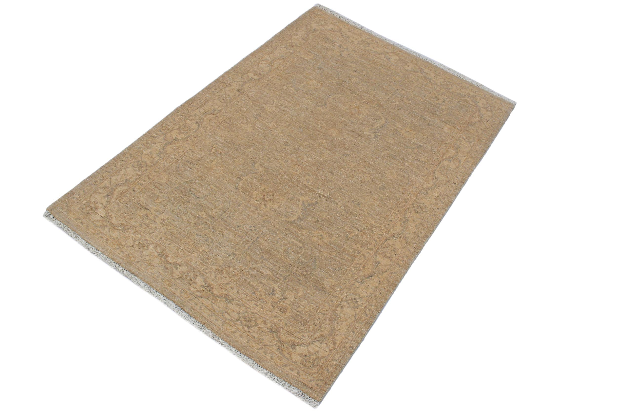 handmade Traditional Kafkaz Tan Beige Hand Knotted RECTANGLE 100% WOOL area rug 4x6