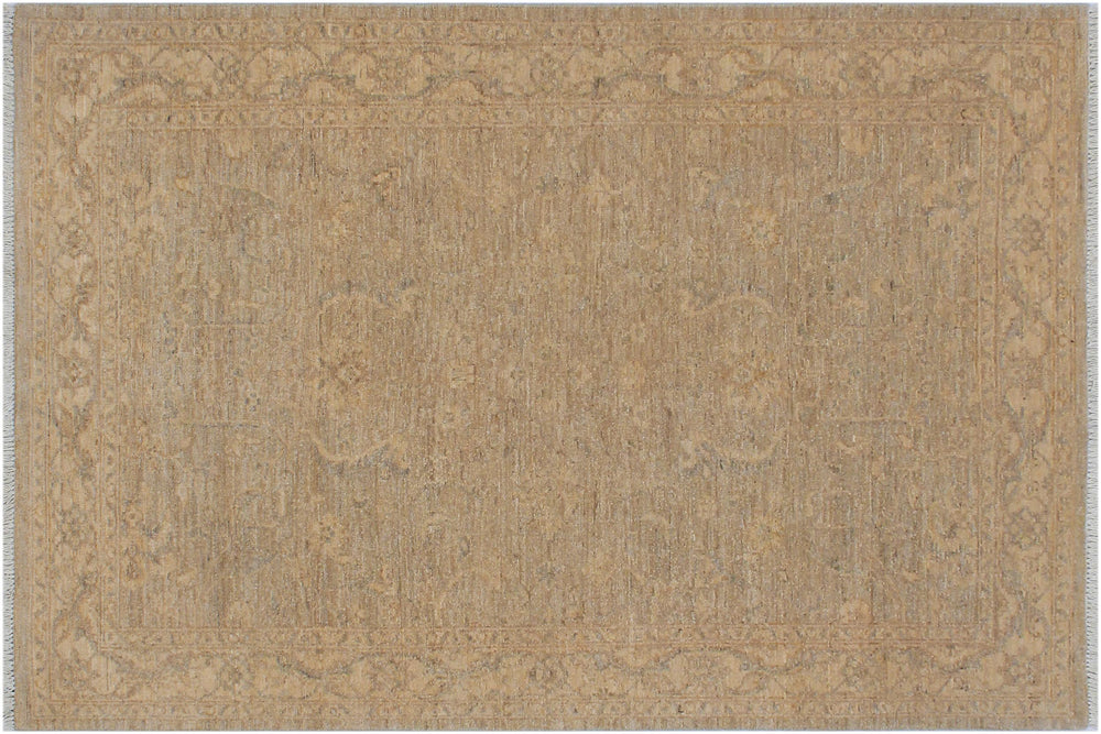 handmade Traditional Kafkaz Tan Beige Hand Knotted RECTANGLE 100% WOOL area rug 4x6