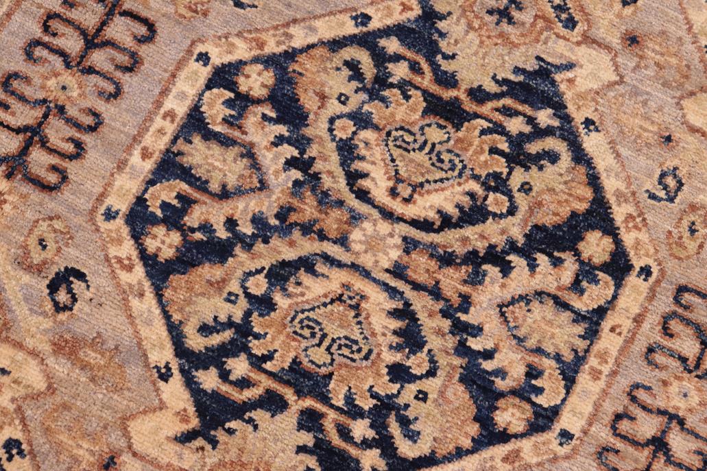 handmade Transitional Kafkaz Blue Beige Hand Knotted RECTANGLE 100% WOOL area rug 5 x 7