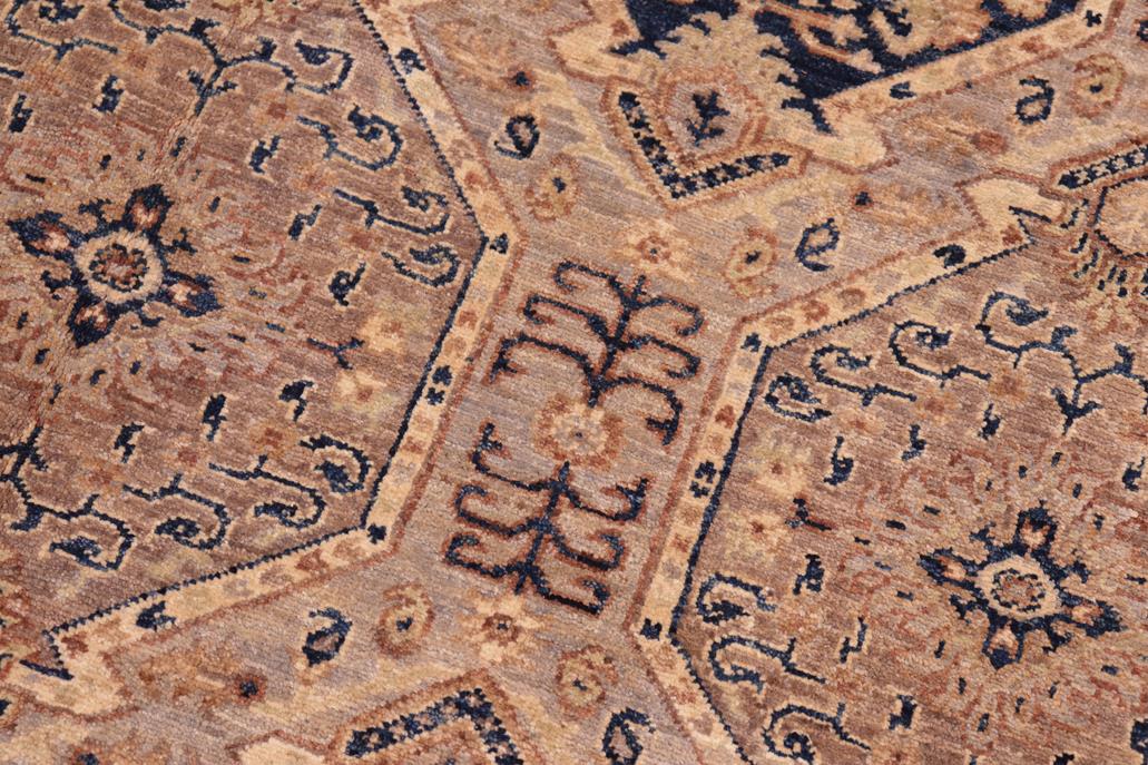 handmade Transitional Kafkaz Blue Beige Hand Knotted RECTANGLE 100% WOOL area rug 5 x 7