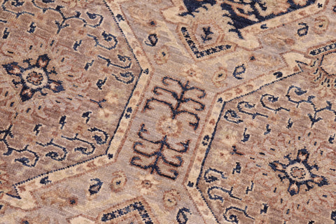 handmade Transitional Kafkaz Blue Beige Hand Knotted RECTANGLE 100% WOOL area rug 5' x 7'