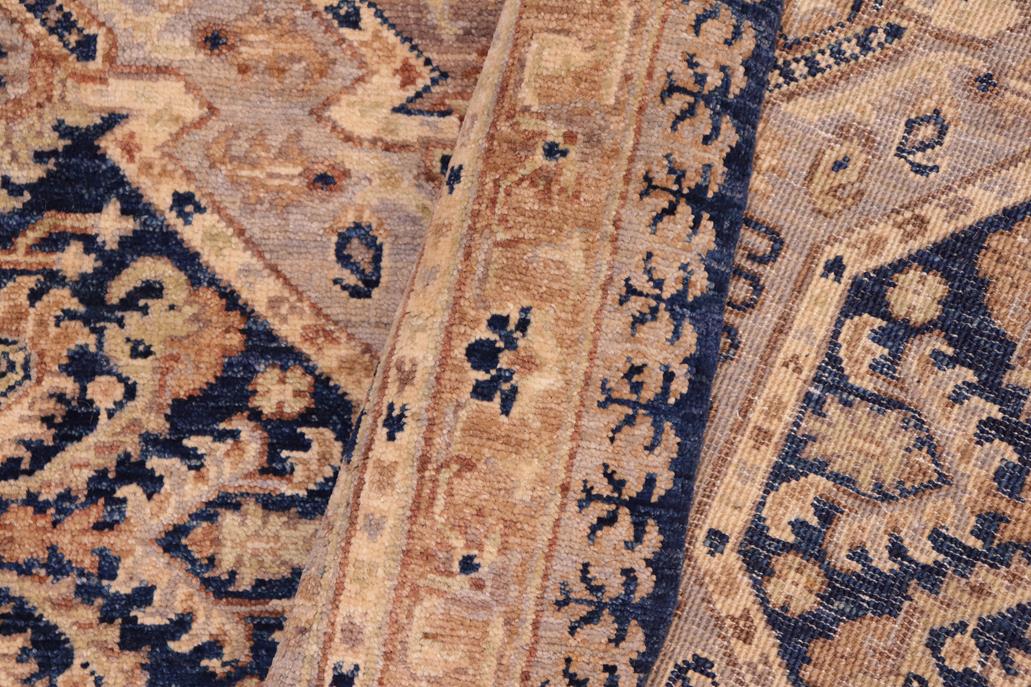 handmade Transitional Kafkaz Blue Beige Hand Knotted RECTANGLE 100% WOOL area rug 5 x 7