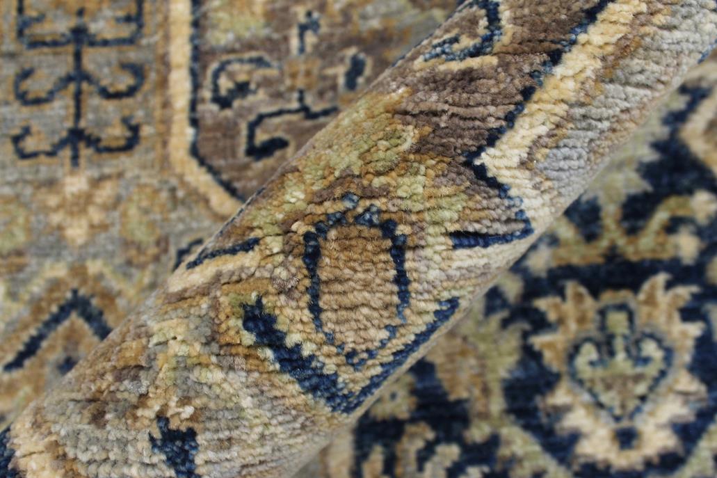 handmade Transitional Kafkaz Blue Beige Hand Knotted RECTANGLE 100% WOOL area rug 3 x 6