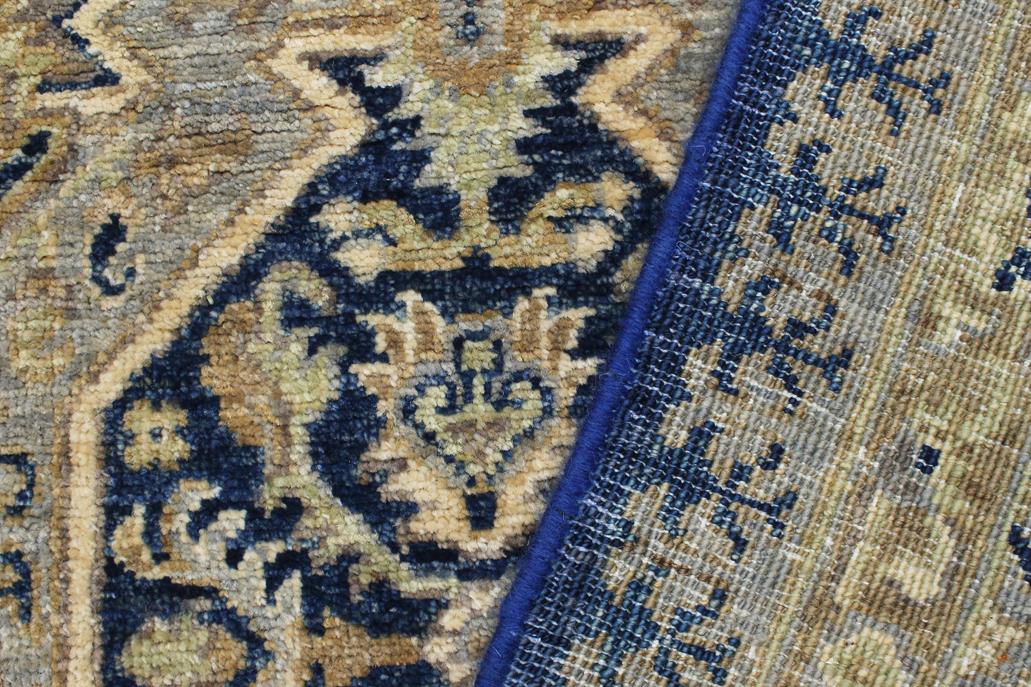 handmade Transitional Kafkaz Blue Beige Hand Knotted RECTANGLE 100% WOOL area rug 3 x 6