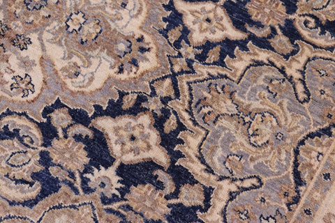 handmade Transitional Kafkaz Blue Beige Hand Knotted RECTANGLE 100% WOOL area rug 6' x 9'