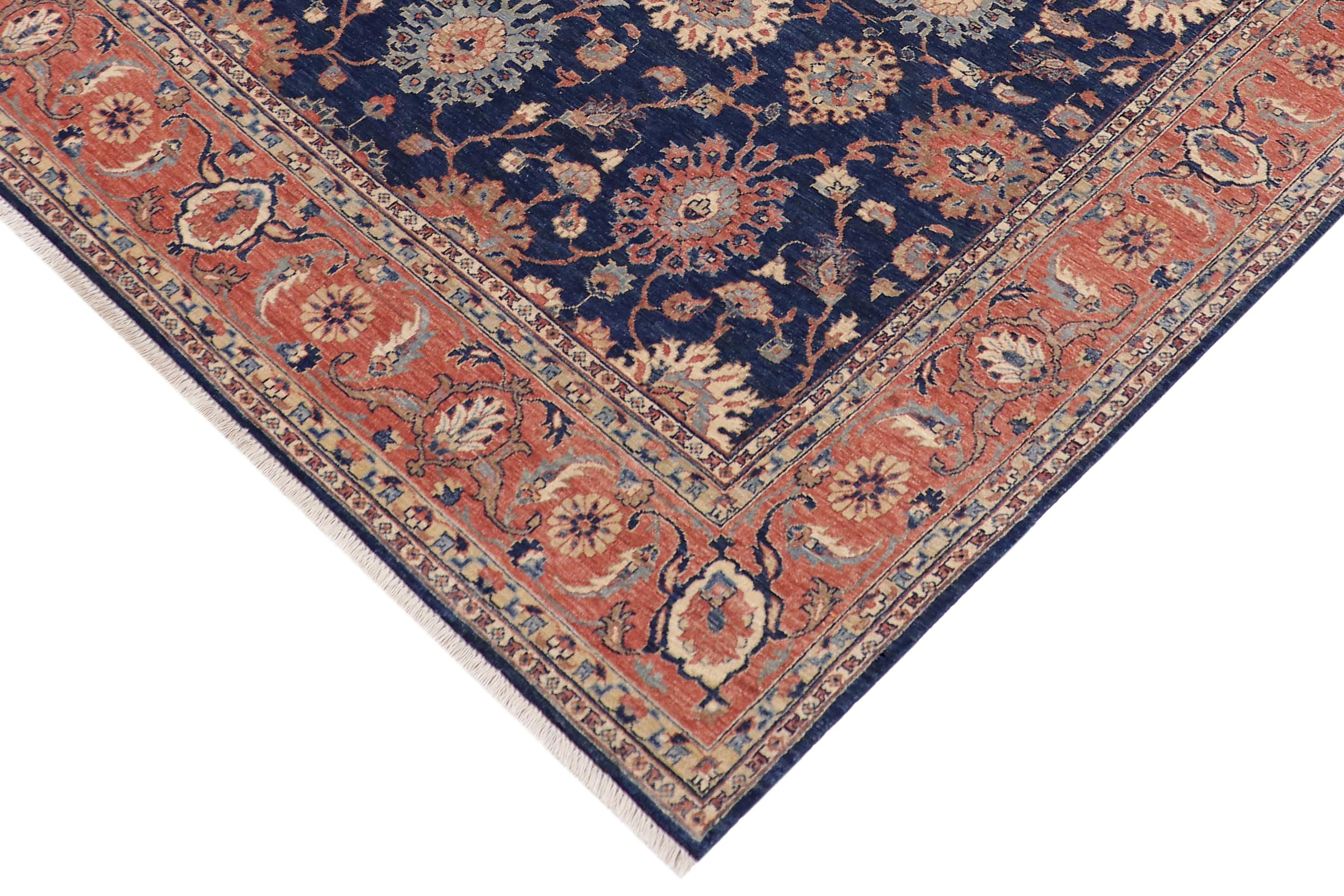 handmade Traditional Kafkaz Blue Rust Hand Knotted RECTANGLE 100% WOOL area rug 8x10