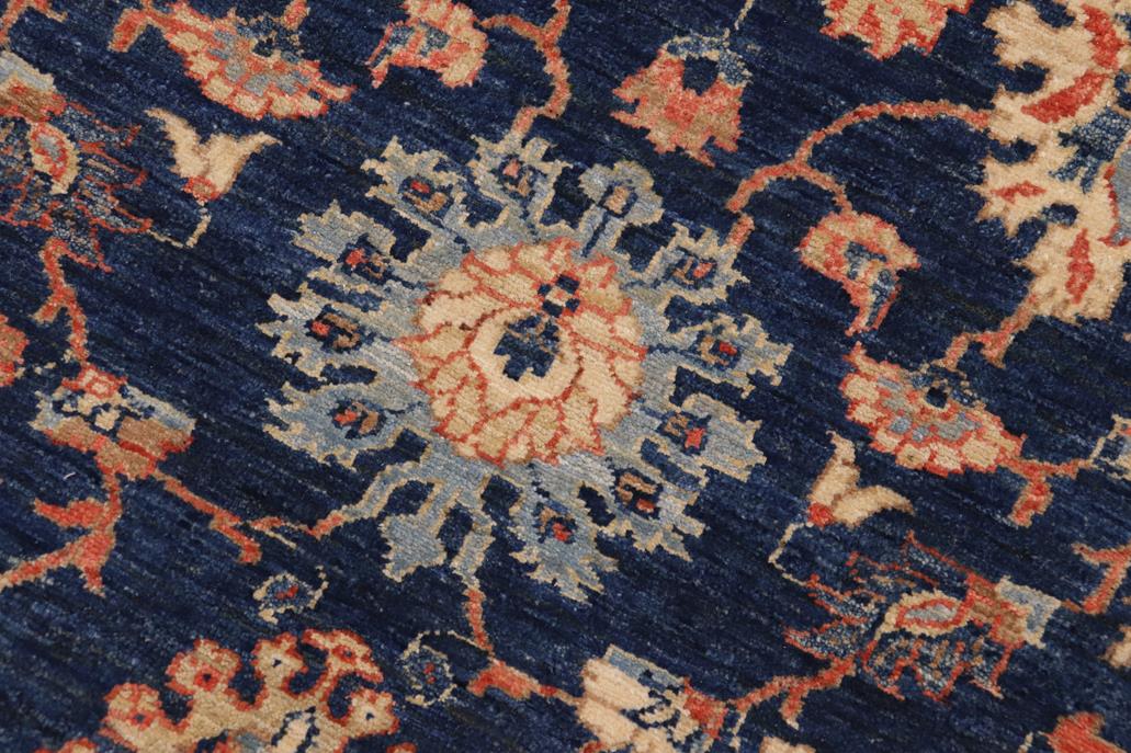 handmade Traditional Kafkaz Blue Rust Hand Knotted RECTANGLE 100% WOOL area rug 8 x 10