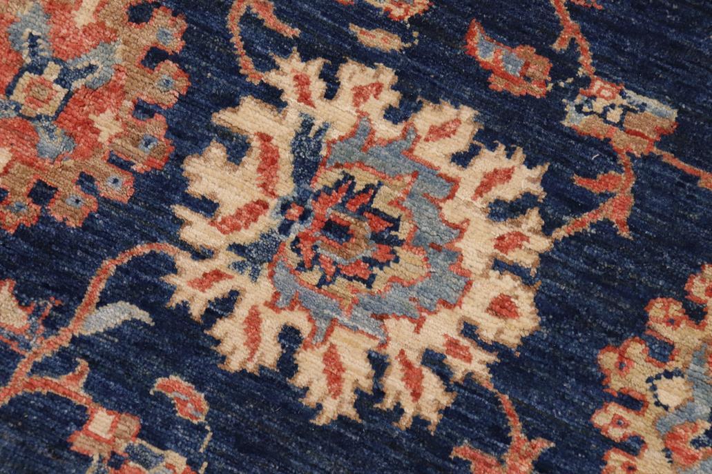 handmade Traditional Kafkaz Blue Rust Hand Knotted RECTANGLE 100% WOOL area rug 8 x 10